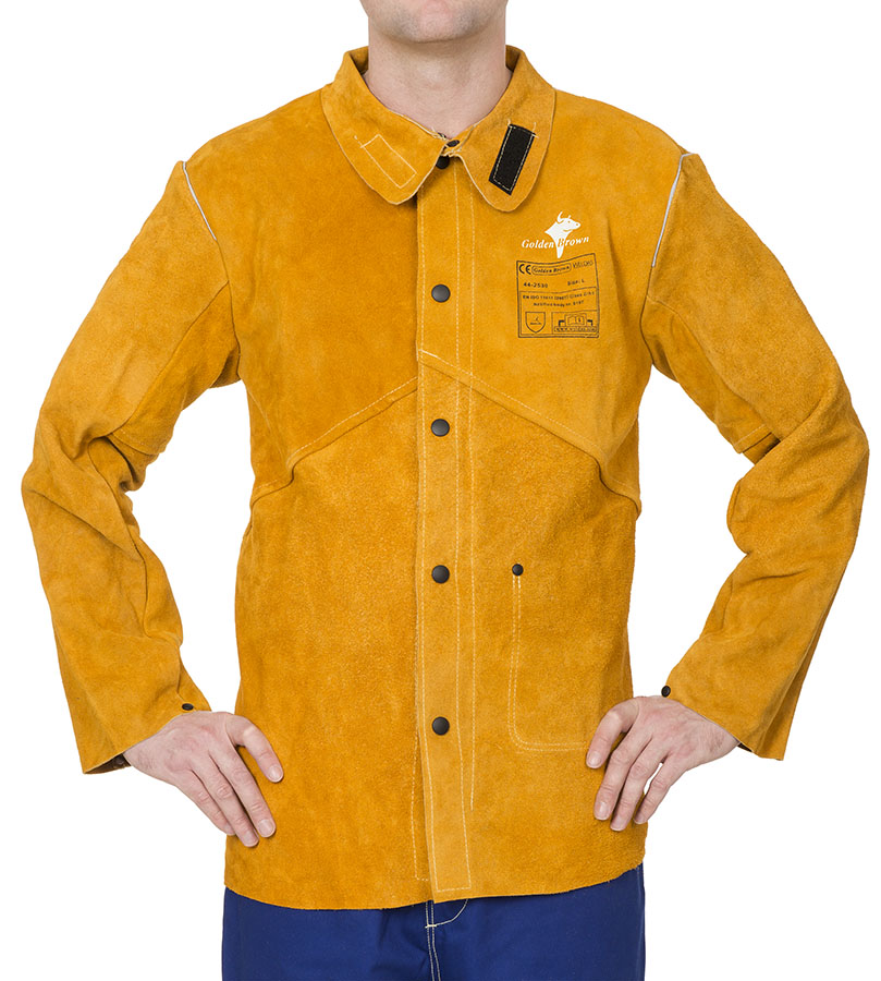 44-2530 Golden Brown™ jachetă de sudură din şpalt de vită cu spatele din bumbac ignifug