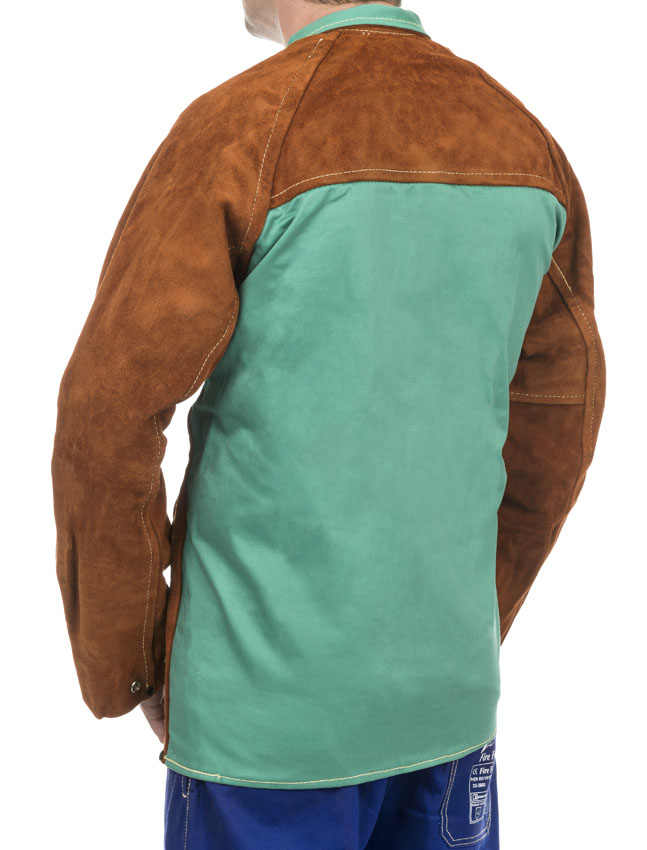 44-7300/P Lava Brown™ jachetă de sudură cu partea frontală din şpalt de vită şi partea dorsală din bumbac ignifug